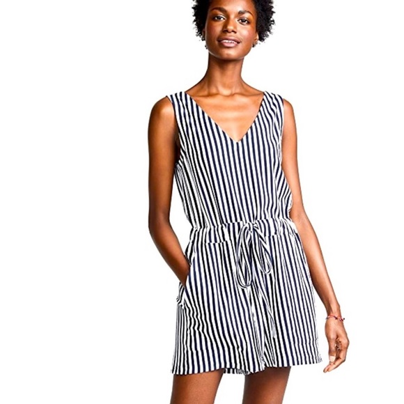 MDS Stripes M Amanda navy-White striped shorts Romper - Picture 1 of 14